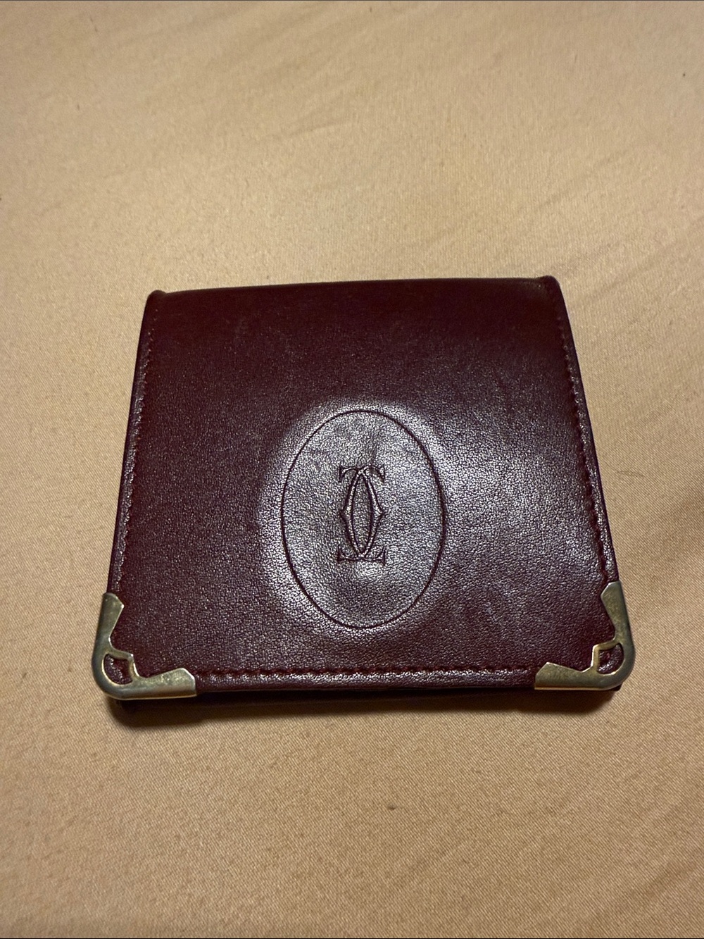 Vintage Cartier Burgundy Leather coin purse or jewelry case